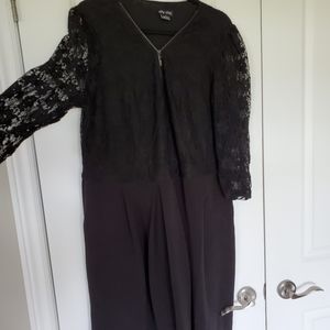 CITY CHIC Black Zip Up Lace Dress